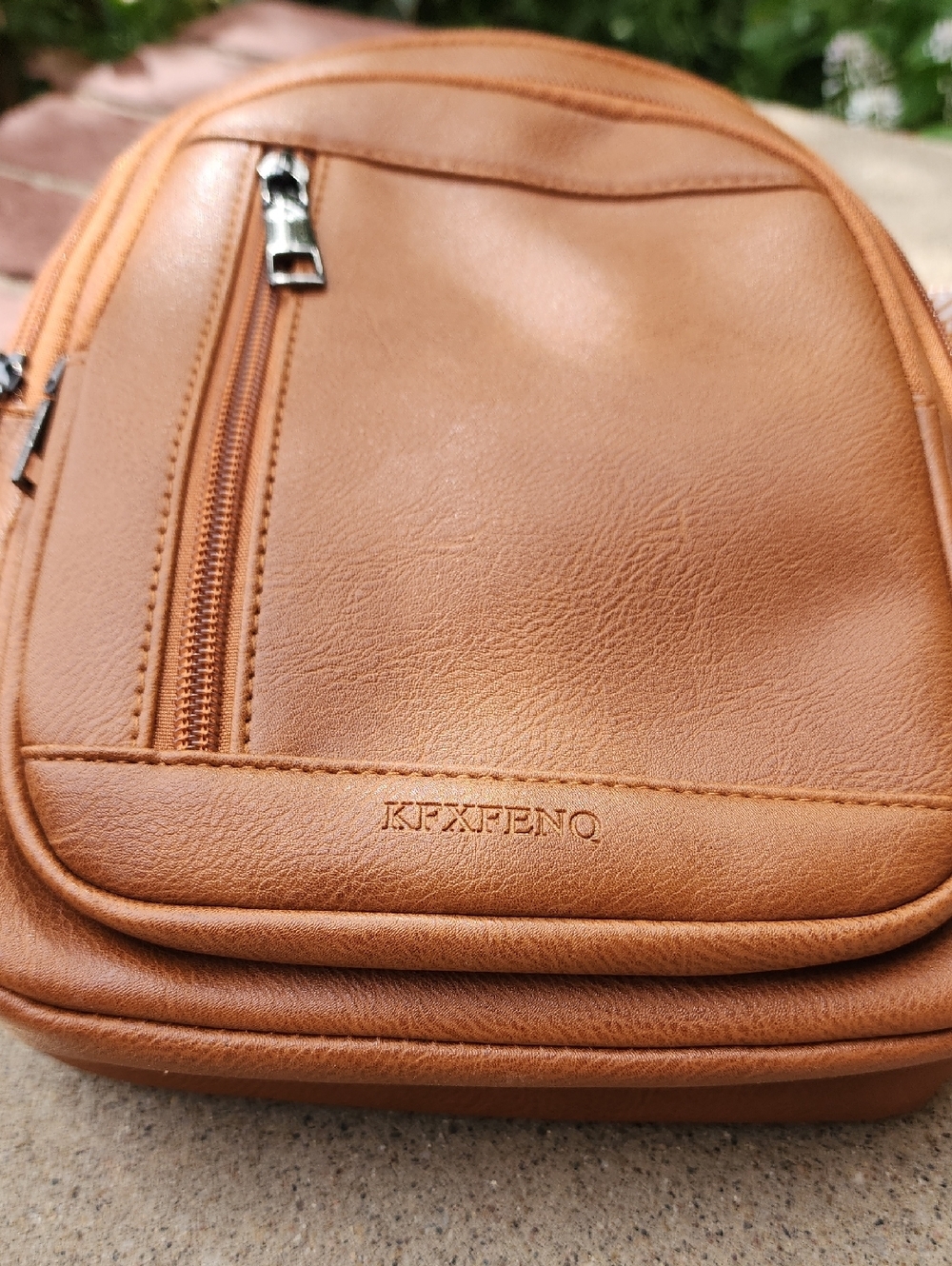 NWOT Sling Backpack in Cognac Brown - Compact Crossbody Bag - Picture 15 of 17